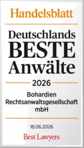 Handelsblatt, Deutschlands Beste Anwälte 2026: Bohardien Rechtsanwaltsgesellschaft mbH. Best Lawyers, 18.06.2026.